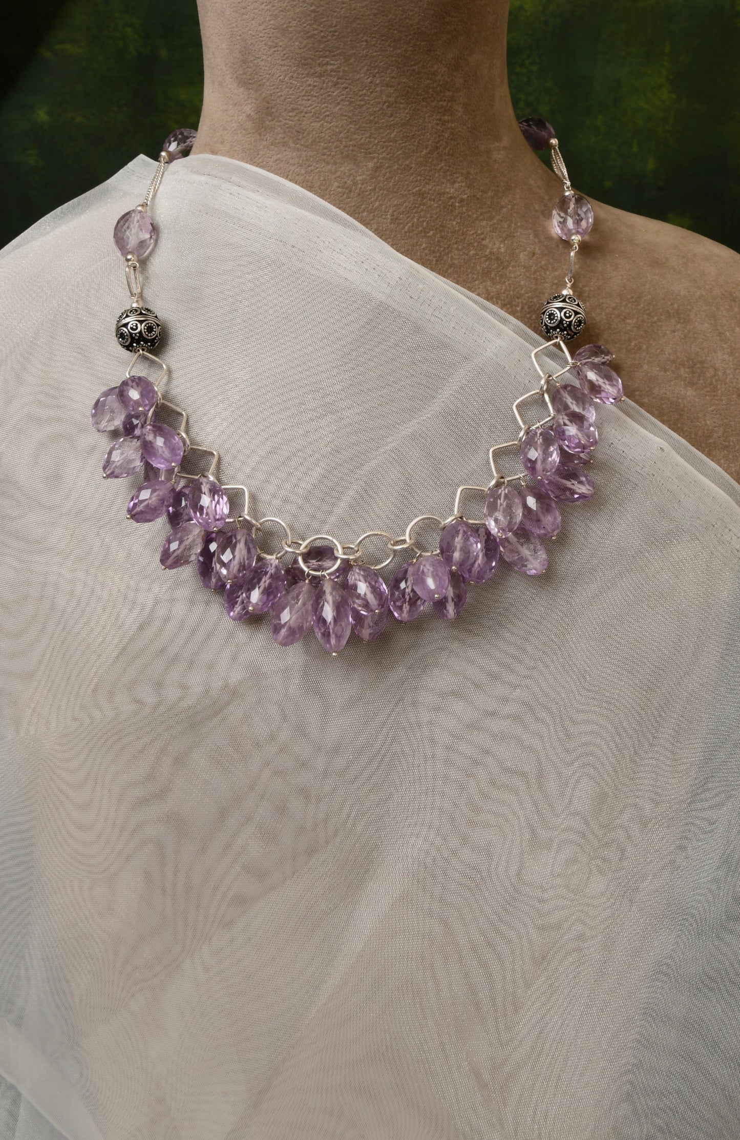 Lilac Lustre Amethyst Silver Necklace