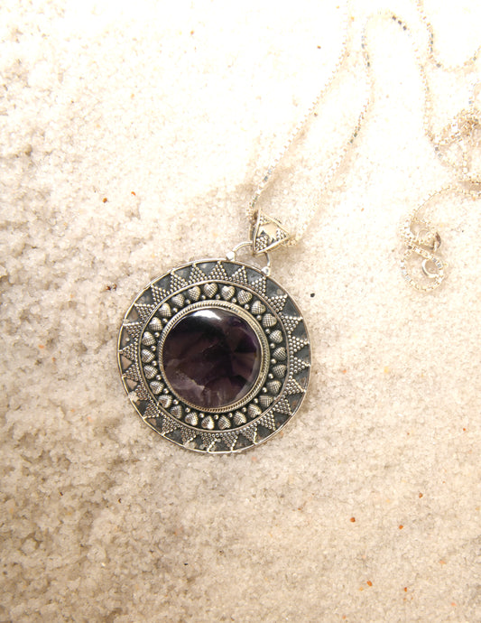 Amethyst Silver Pendant