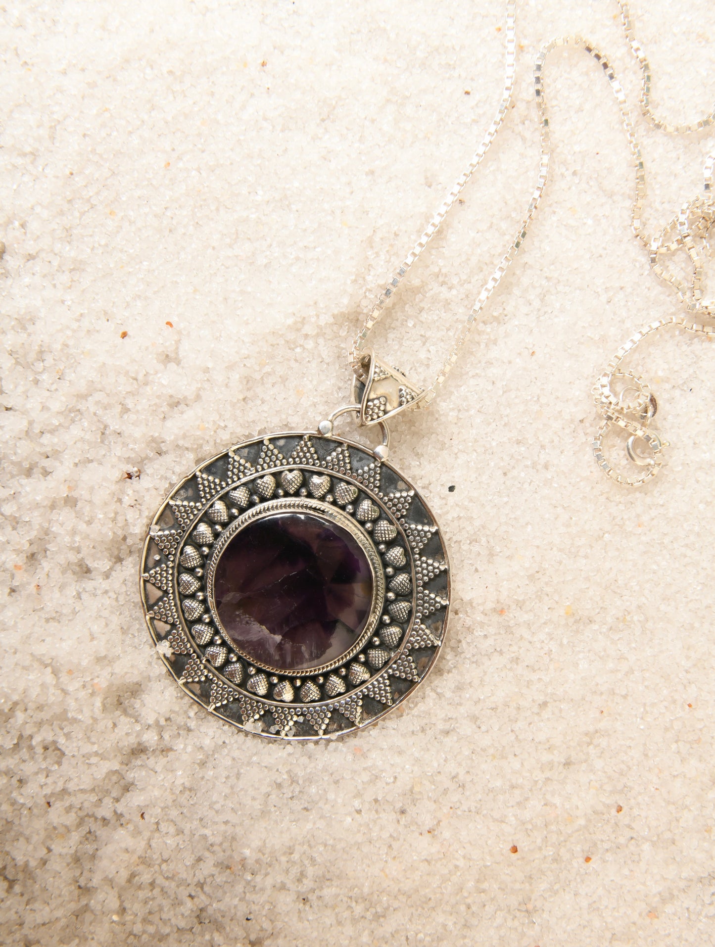 Amethyst Silver Pendant