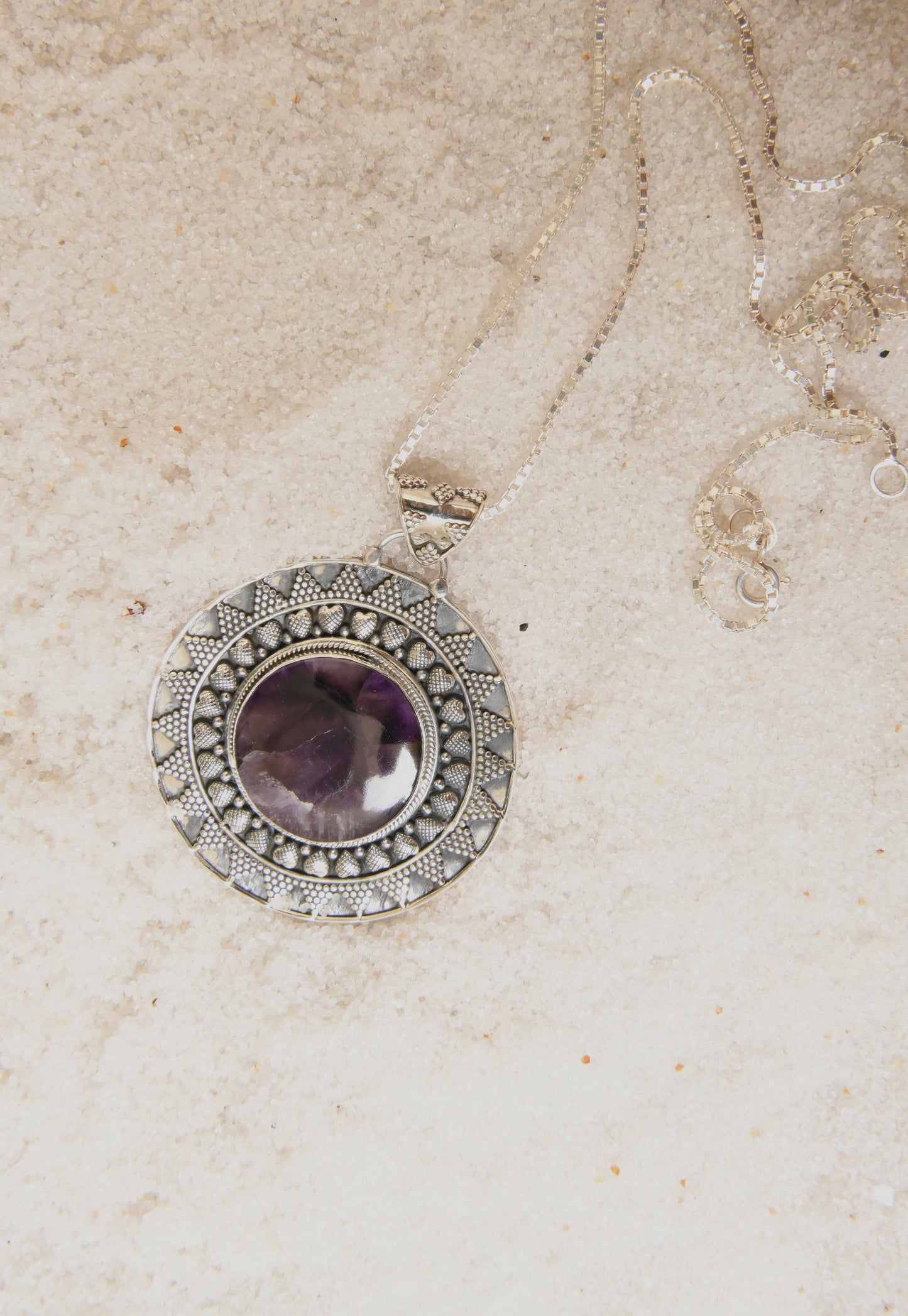 Amethyst Silver Pendant