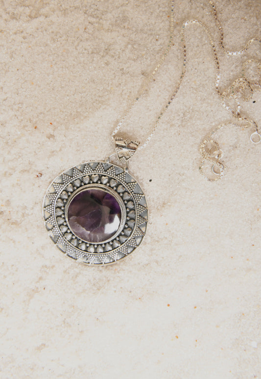 Amethyst Silver Pendant