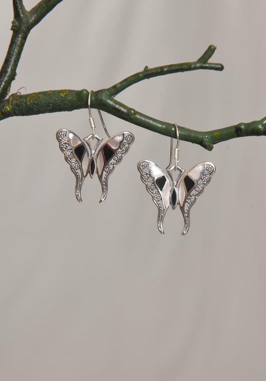 Silver Flirty Butterflies(Black and White)