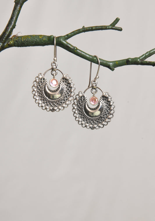 Silver Lavendar Stone Earrings