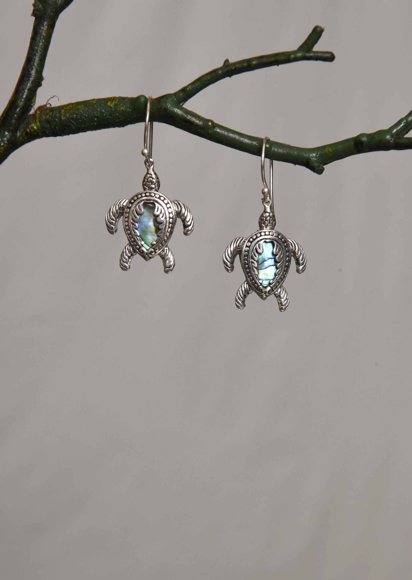 Silver Oceanic Flying Turtles Earrings