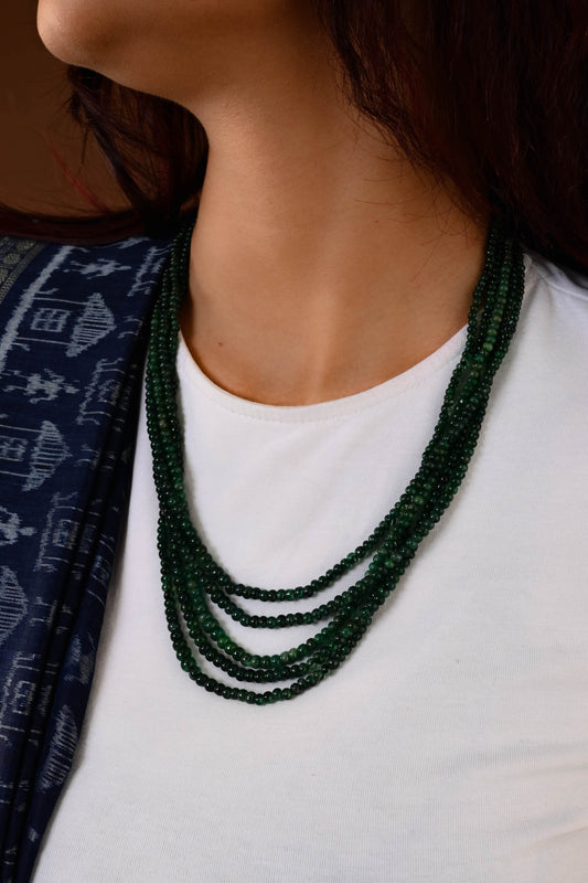 Emerald Green Onyx Beads Necklace