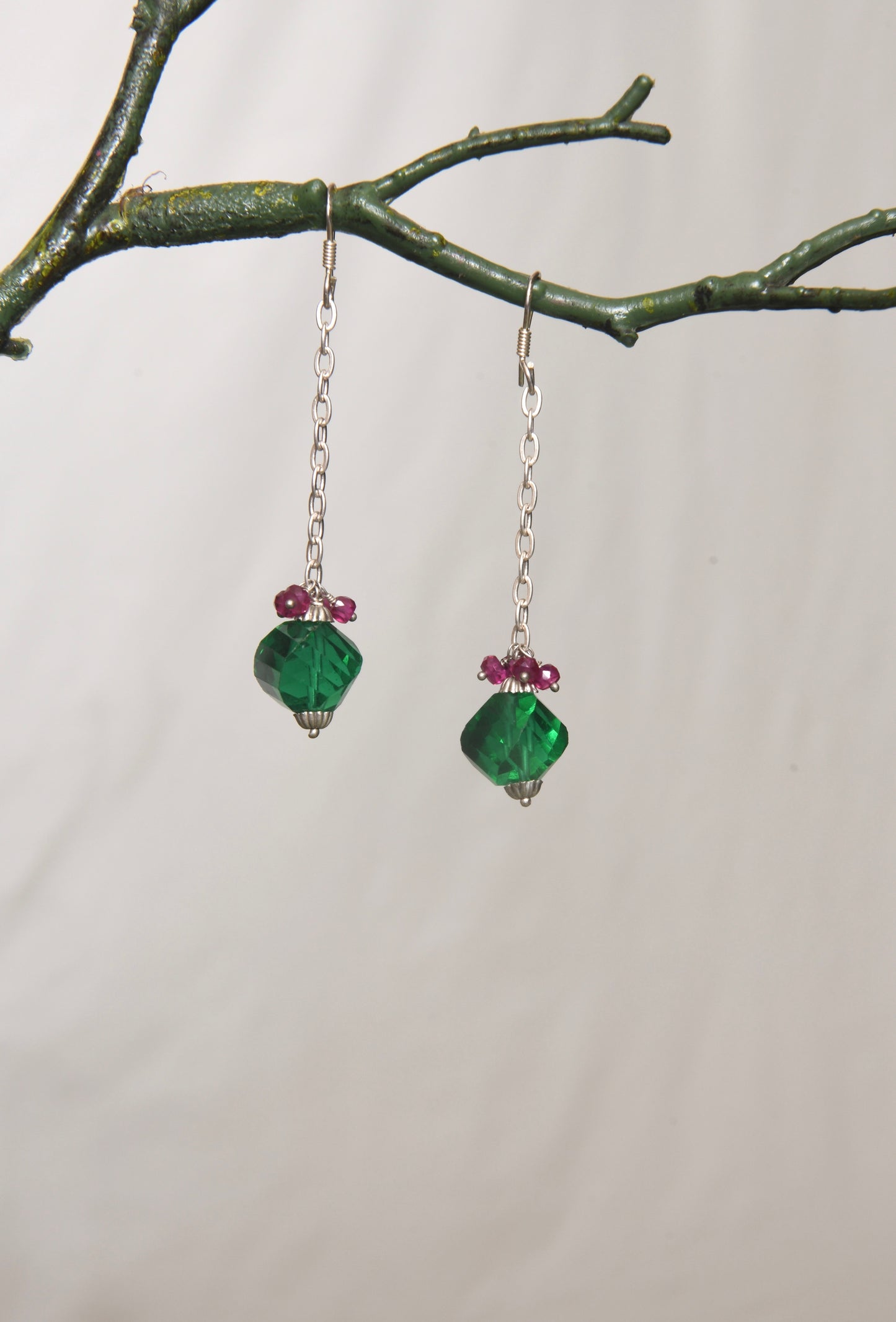 Mint Green Silver Earrings