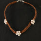 Pearl Bunched Leather Cords Necklace