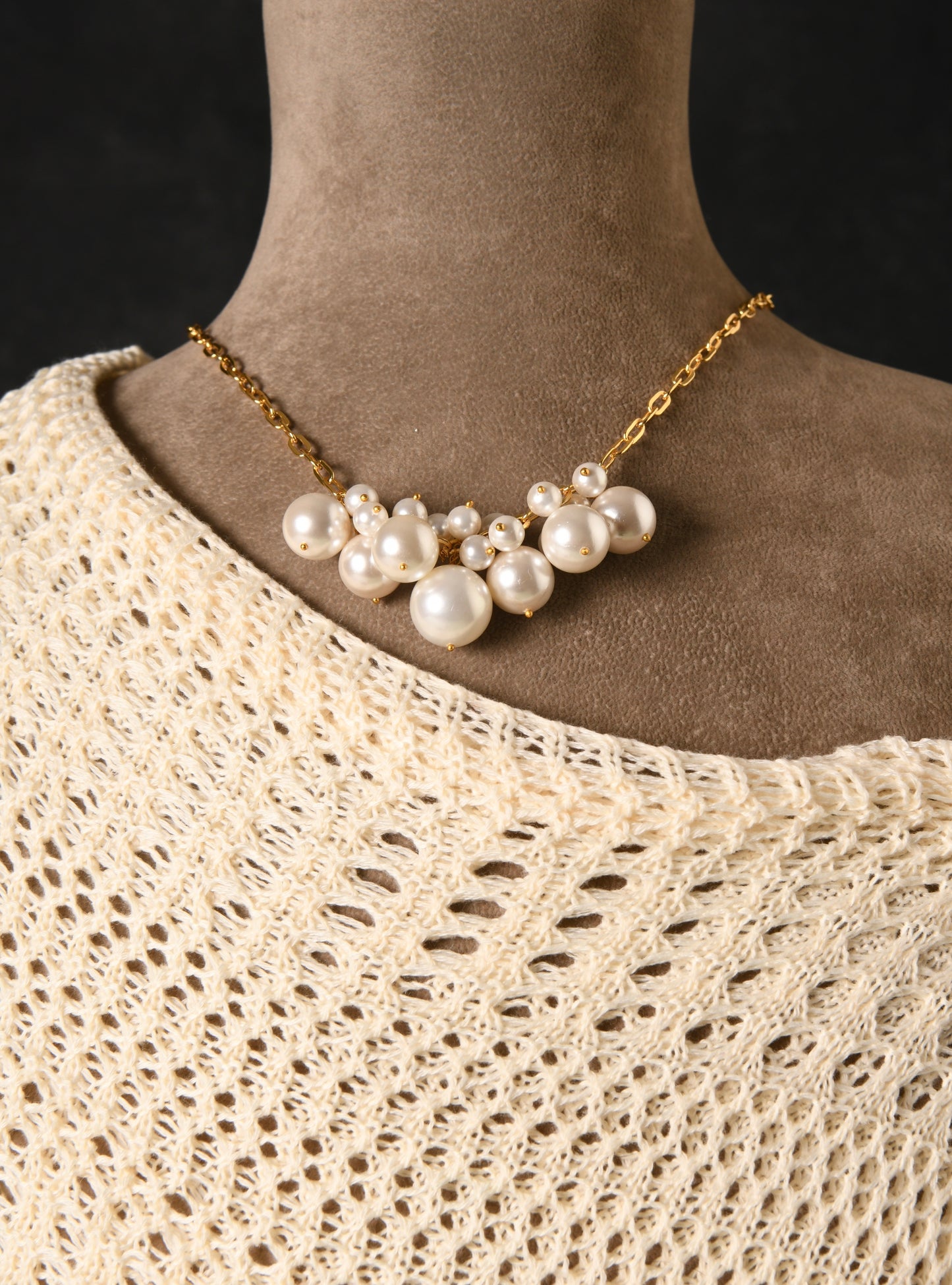 Maddona Pearls And Gold Plated Chain Necklace