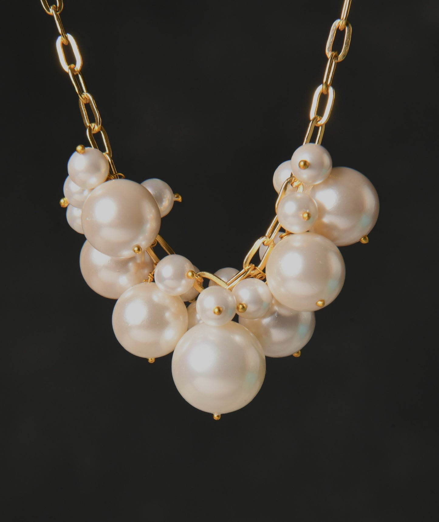 Maddona Pearls And Gold Plated Chain Necklace