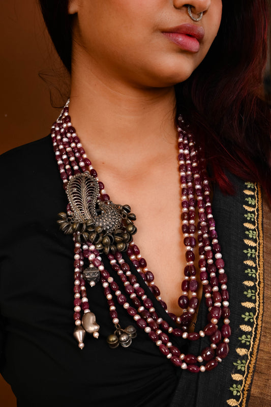 Peacock Nomadic Silver Necklace