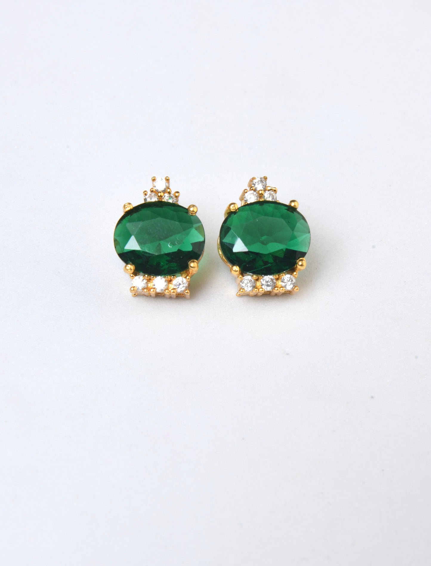 Emerald Zircon Studs