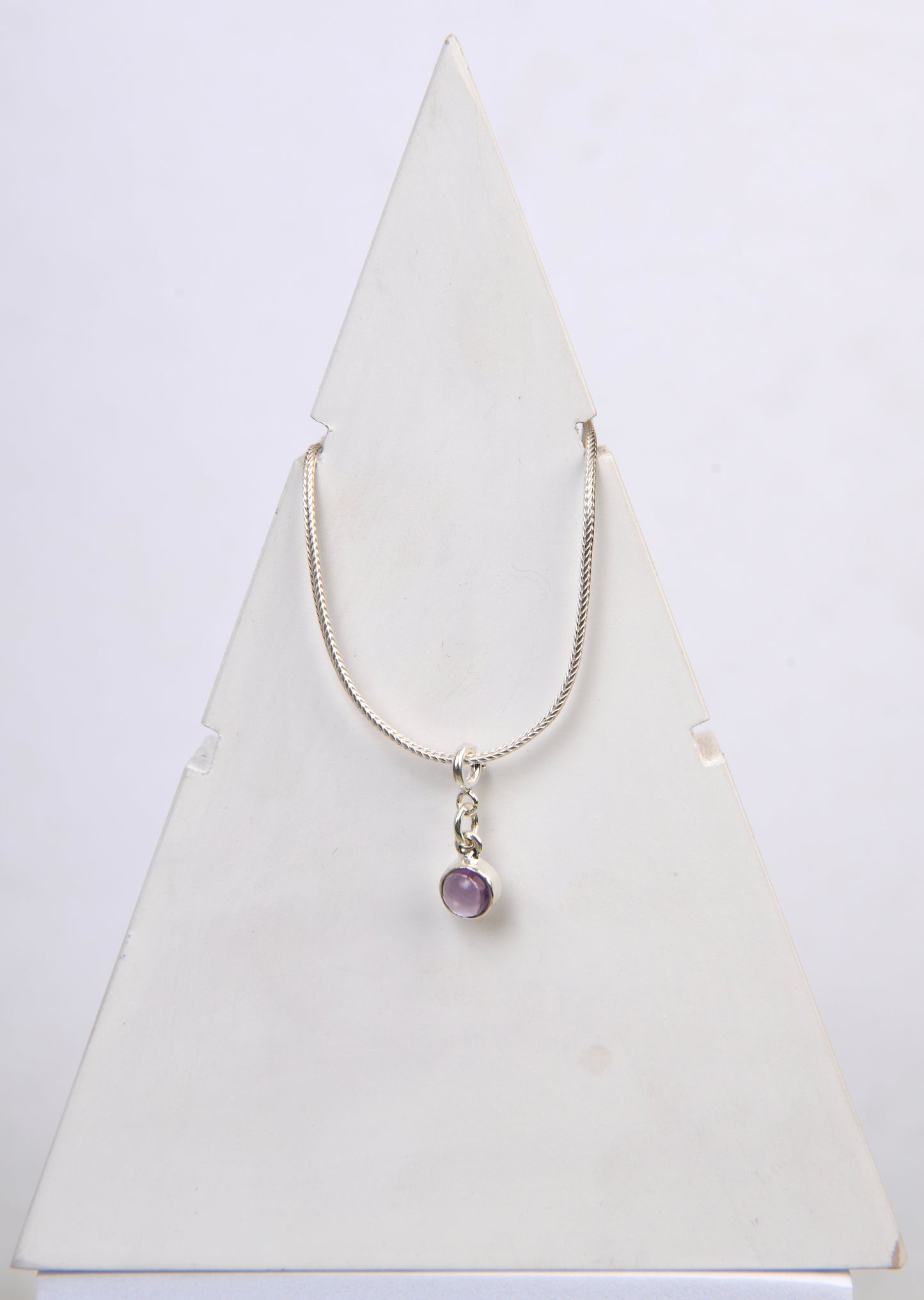 Amethyst Pendant In Silver Chain