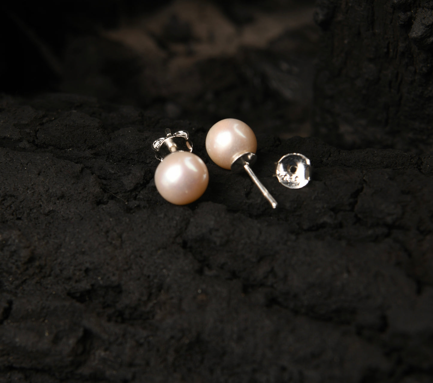 Perfect Round Fresh Water Pearl Studs