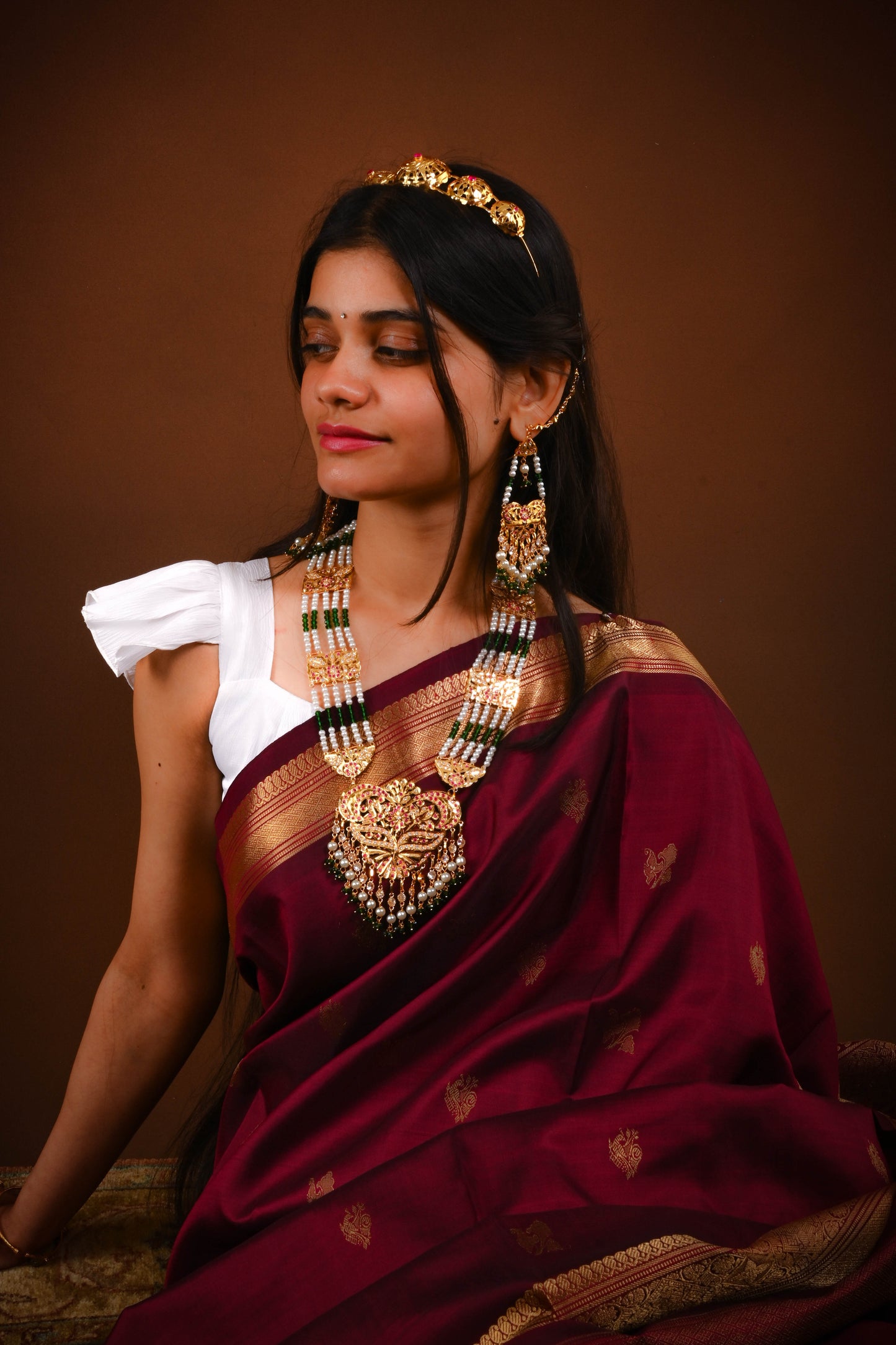 Noor Mahal Begum Shahi Necklace Set (Gold Plated)