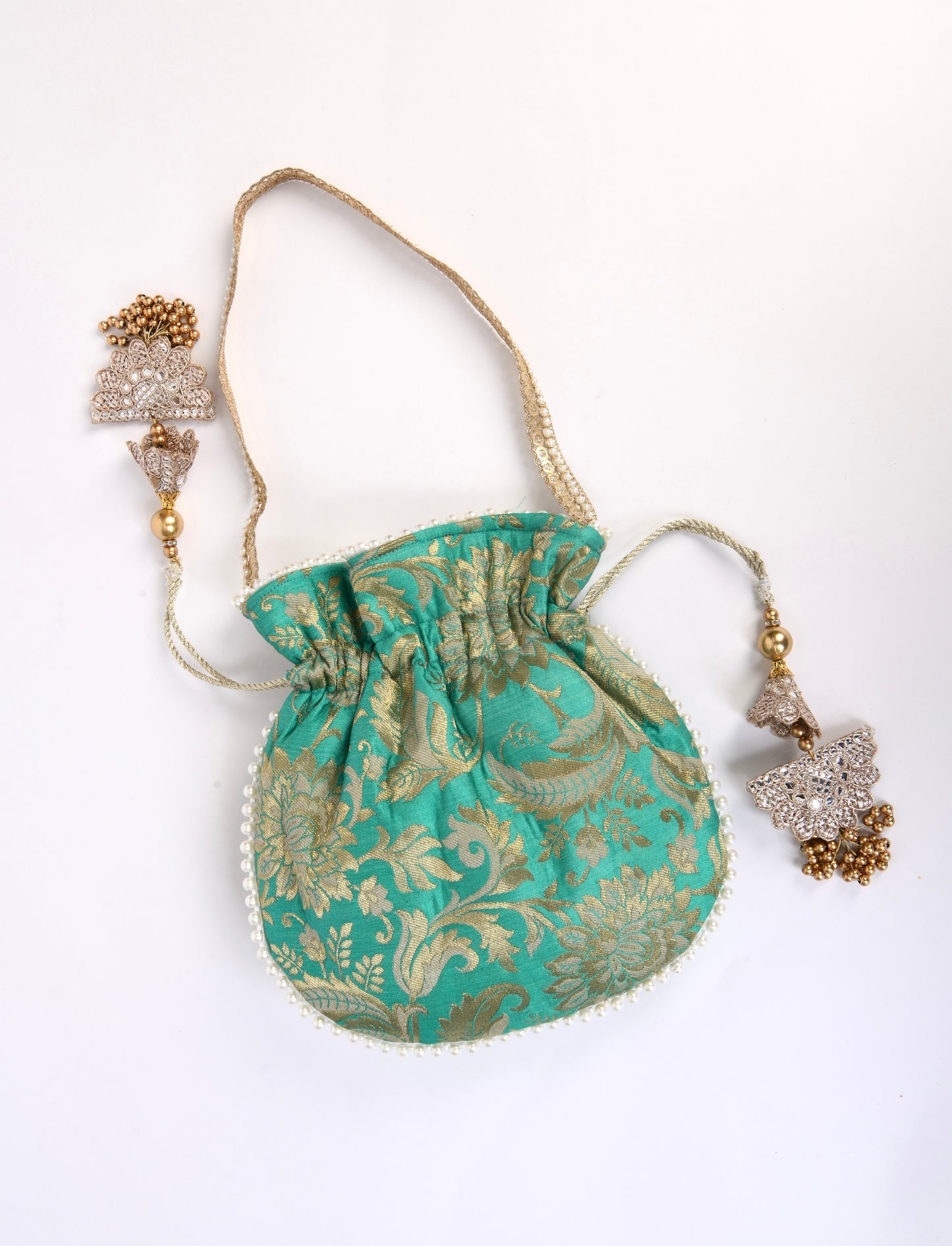 Aqua Hues Banarasi Potli
