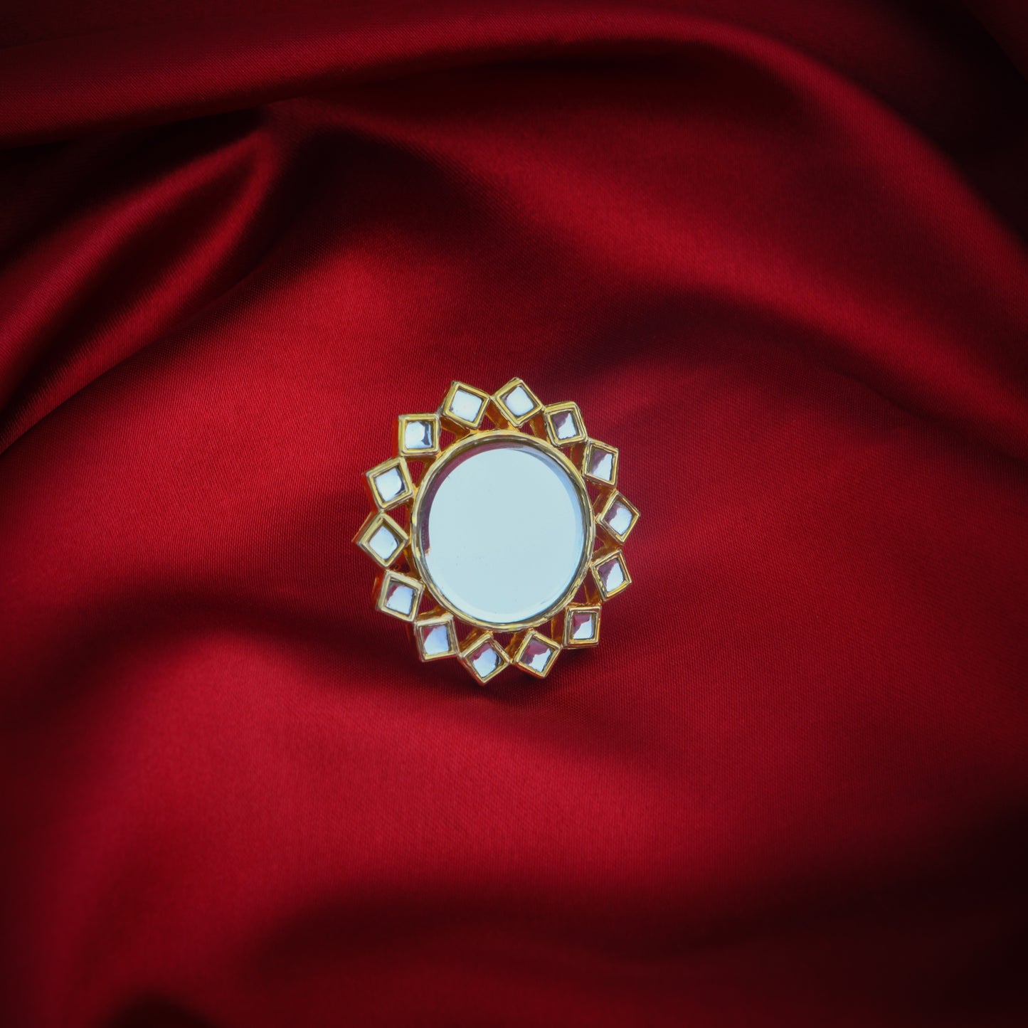 Round Arsi Wedding Kundan Ring