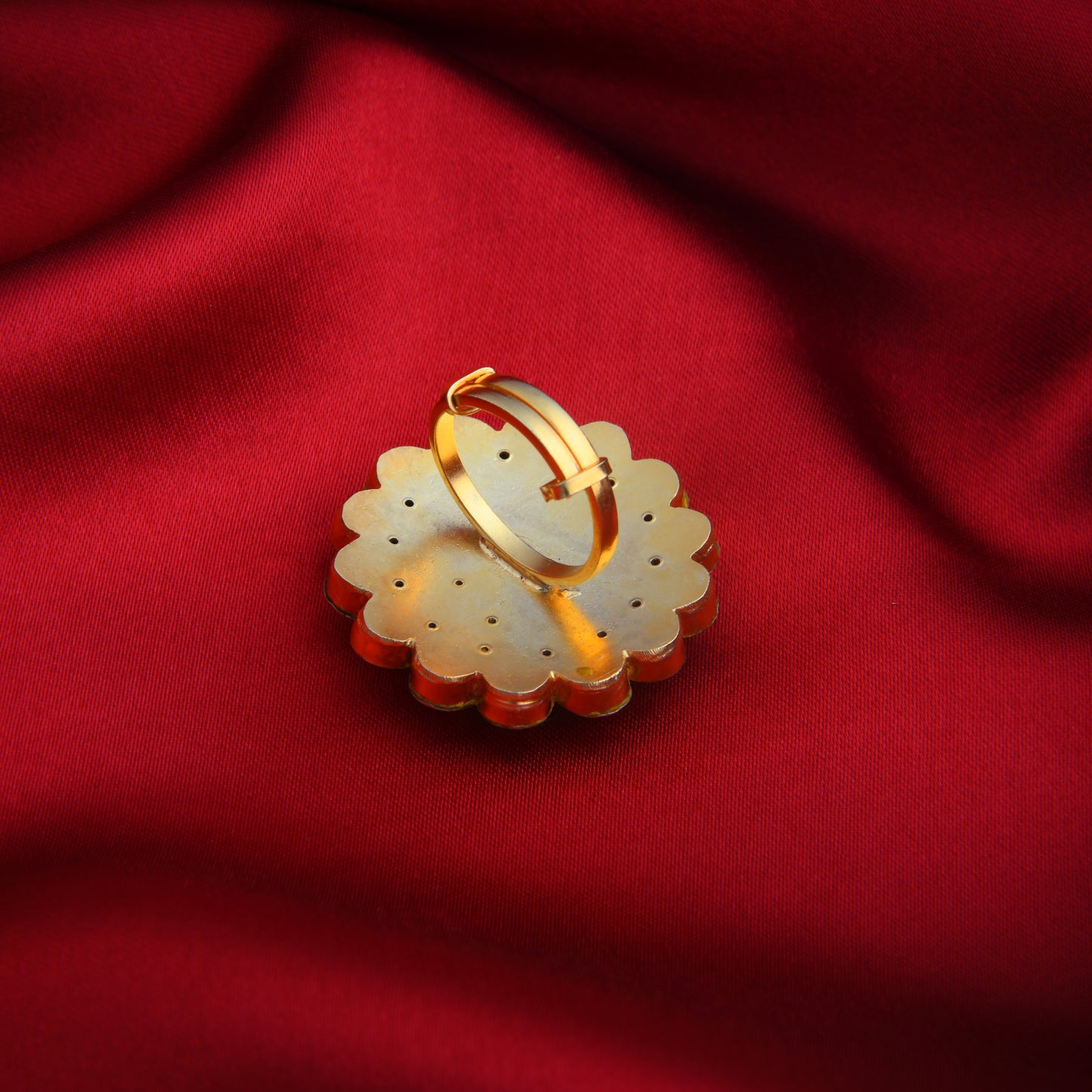 Wedding Ruby Red Kundan Ring