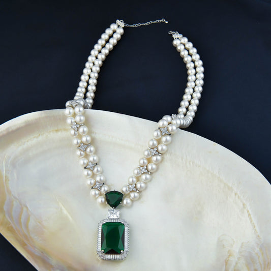 Imperial Green Emerald Pendant Necklace