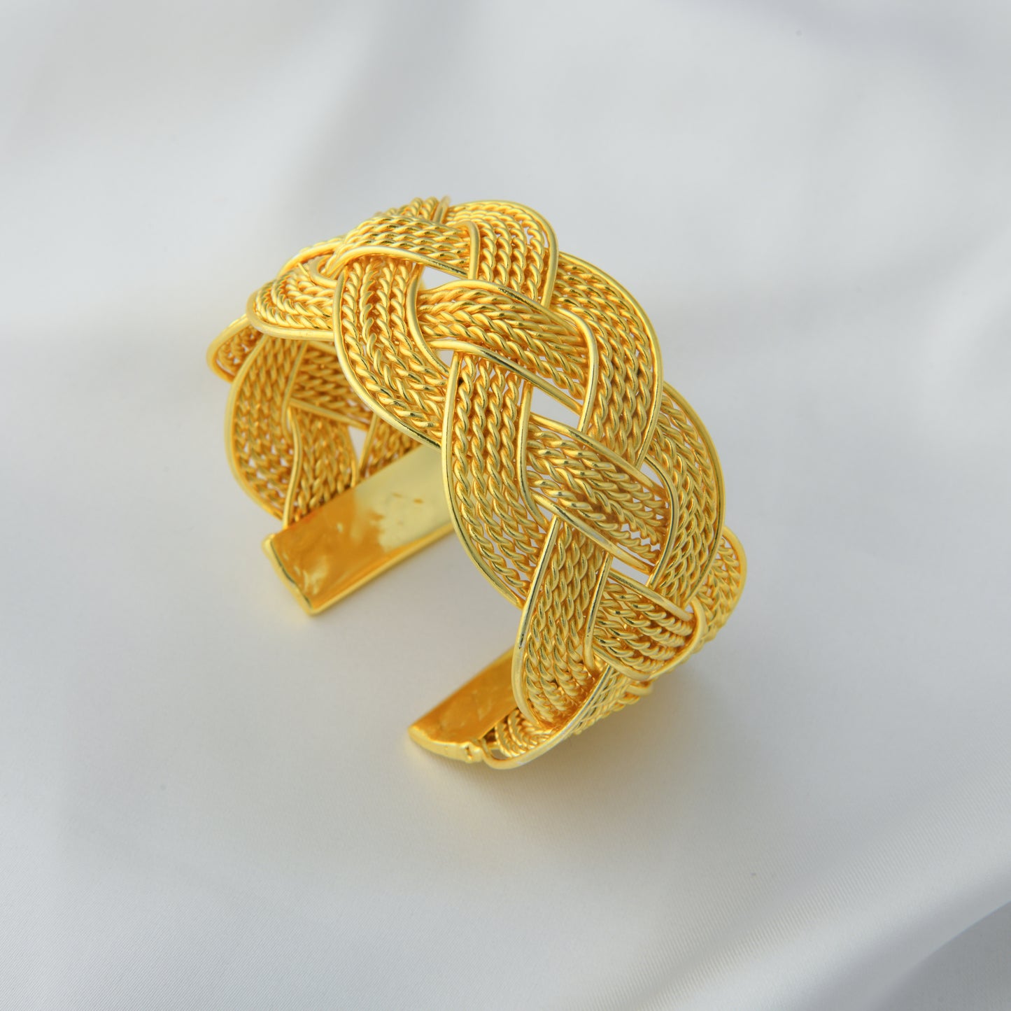 Braided Brass Statement Cuff Bracelet