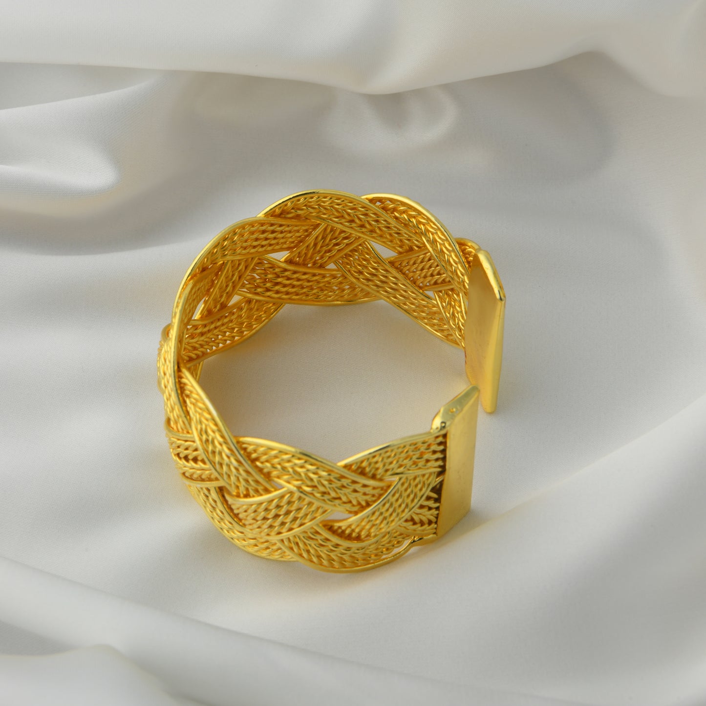 Braided Brass Statement Cuff Bracelet