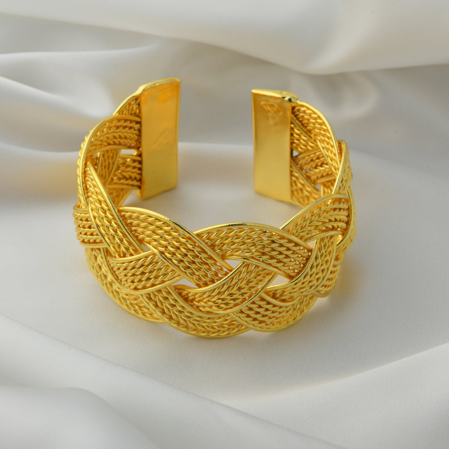 Braided Brass Statement Cuff Bracelet