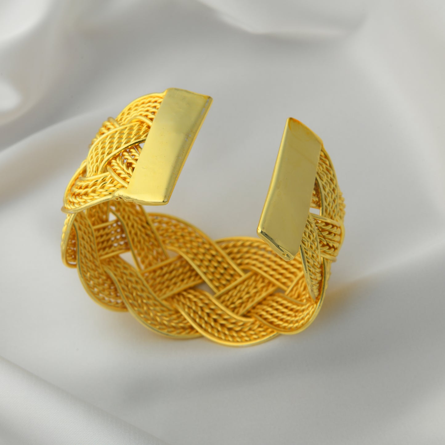 Braided Brass Statement Cuff Bracelet