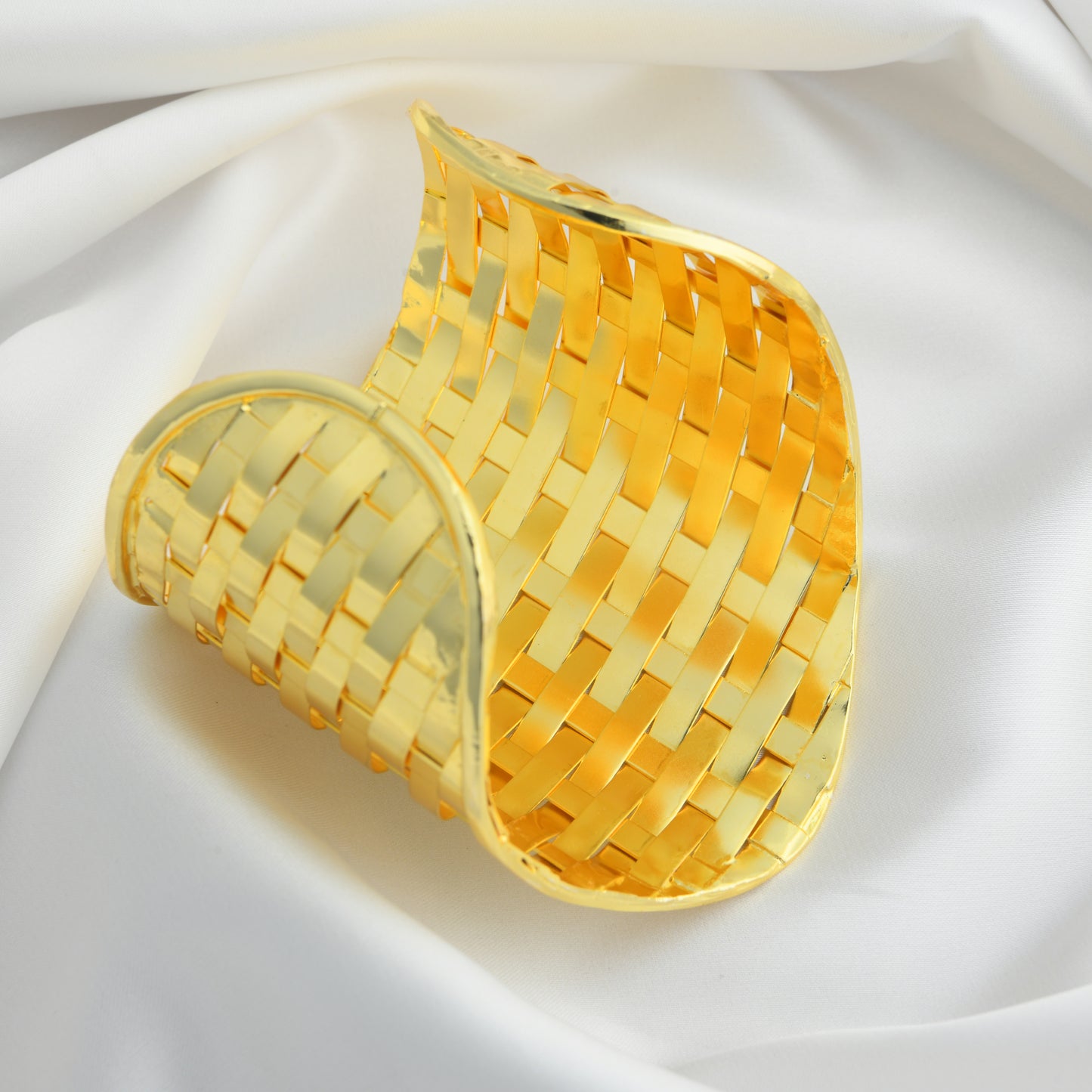 Golden Weave Cuff Bracelet