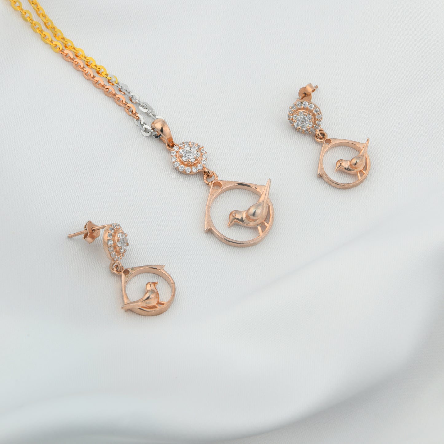 Dove Rose Gold Necklace Set
