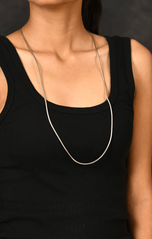 Oxidised Silver Snake Chain(34 Inches)