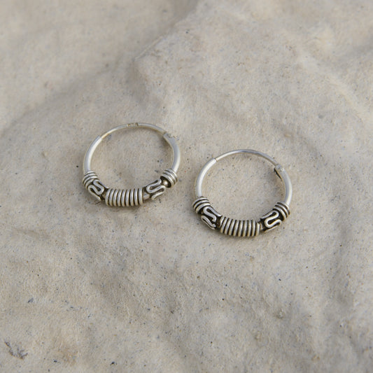 Silver Twisted Mini Hoops