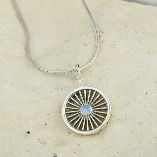 Time Wheel Pendant With Moonstone