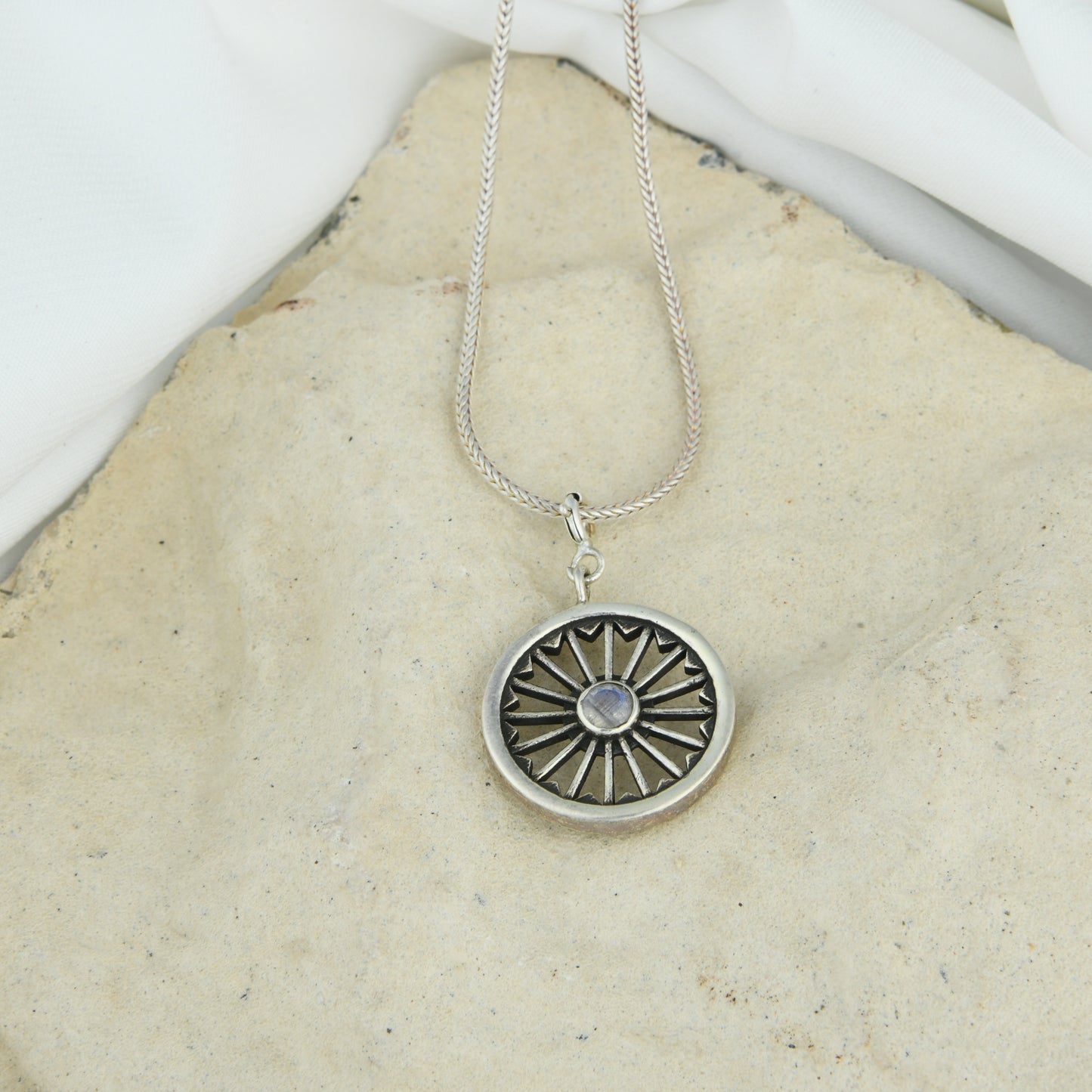 Time Wheel Pendant With Moonstone