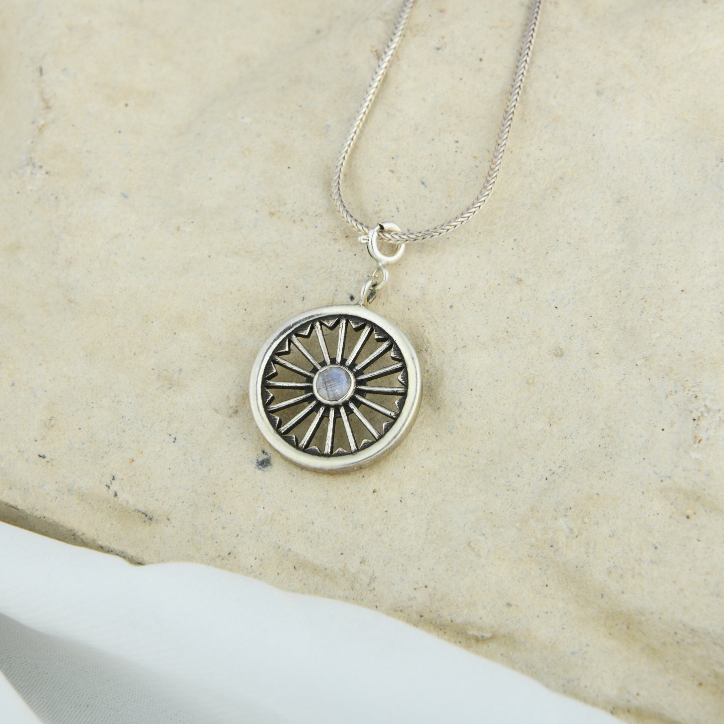 Time Wheel Pendant With Moonstone