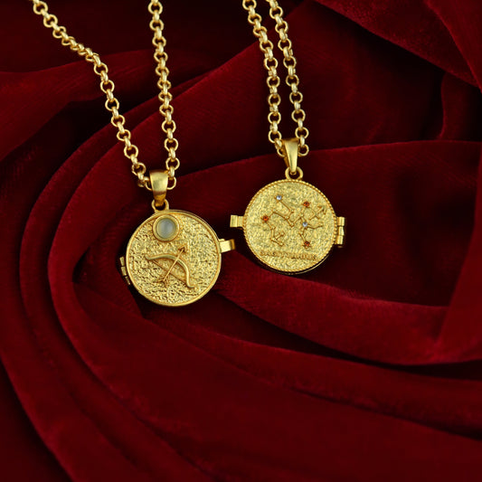Golden Sagittarius Nakshtra Photo Locket