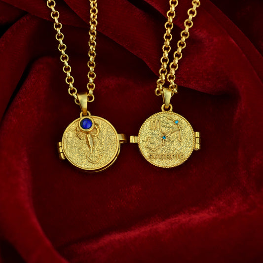 Golden Scorpio Nakshtra Photo Locket