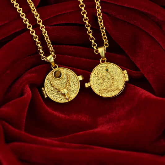 Golden Capricorn Nakshtra Photo Locket