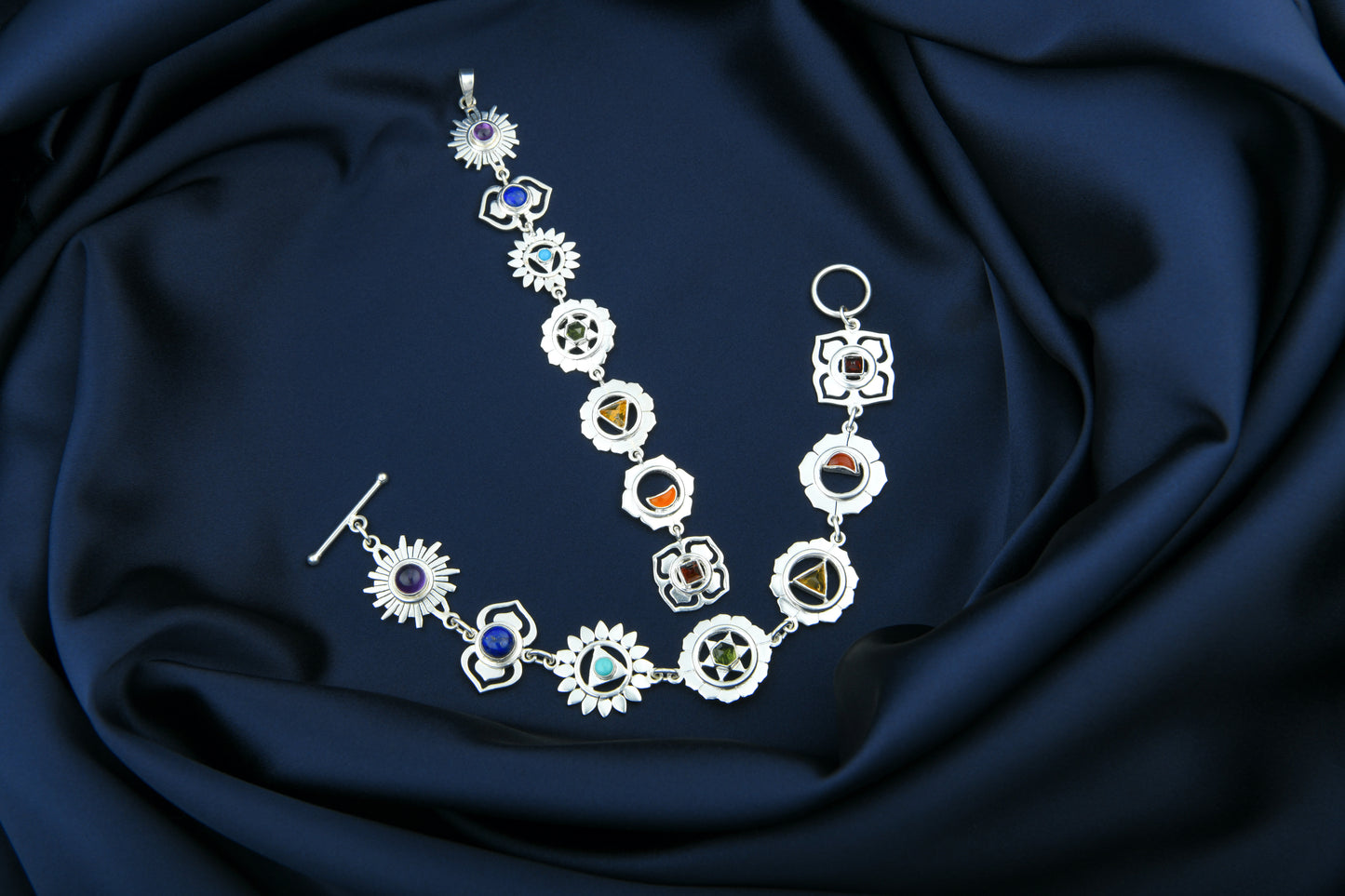 'Balance Your Life' Silver Seven Chakra Pendant
