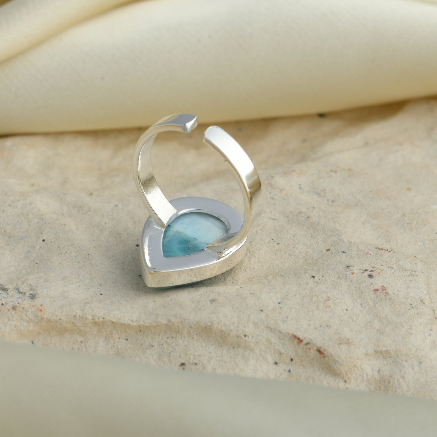 Larimar Drop Silver Ring