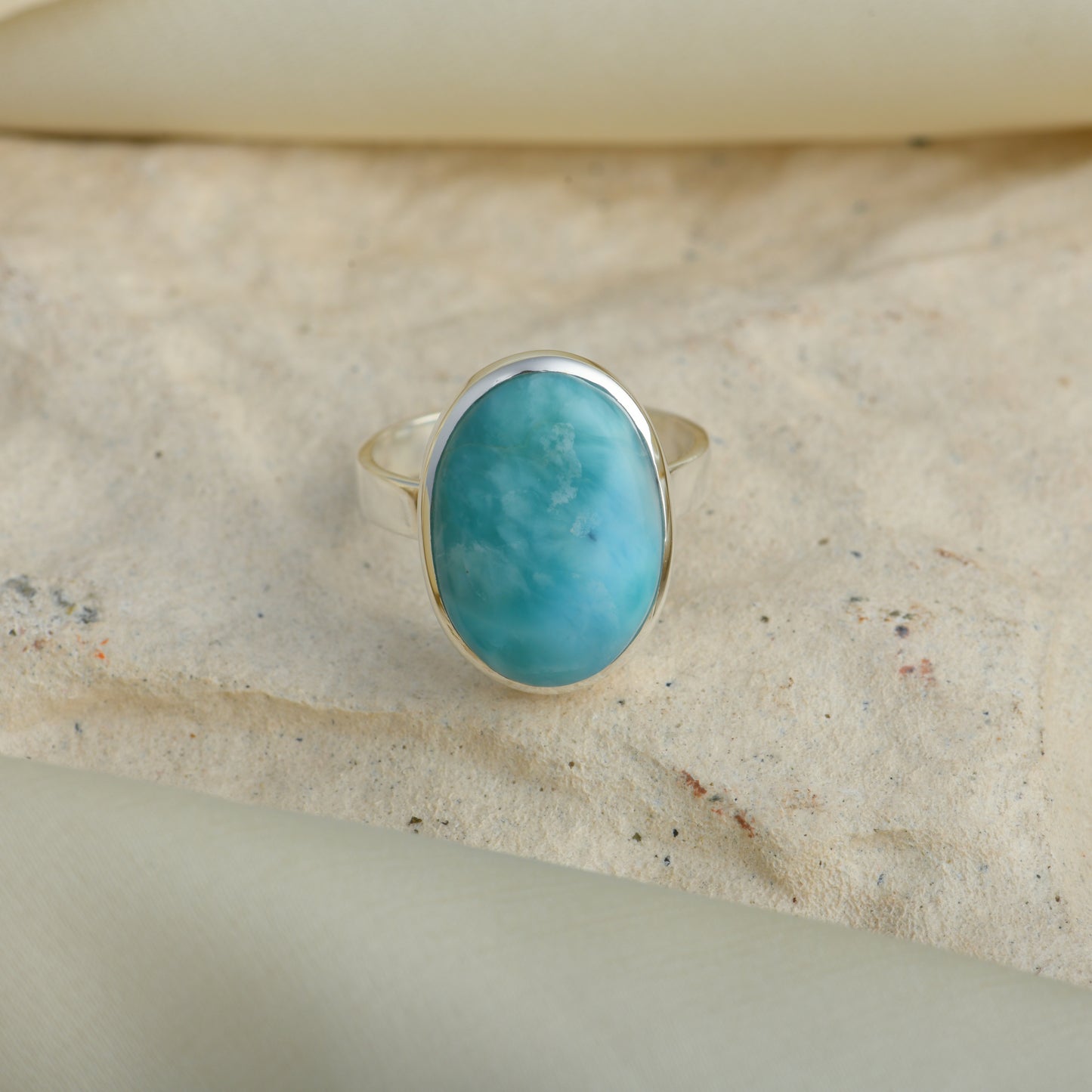 Oval Larimar Silver Stone