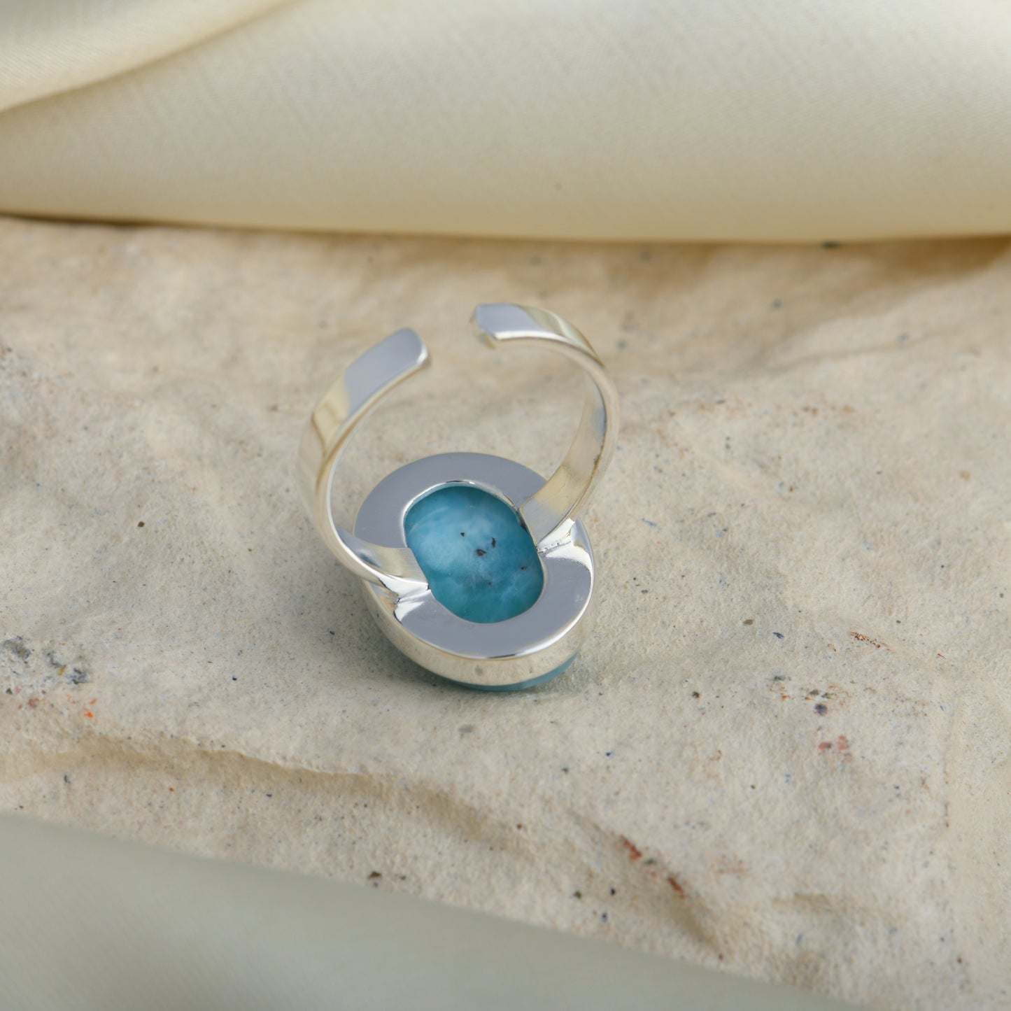 Oval Larimar Silver Stone
