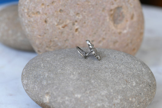 Ornate Silver Nose pin