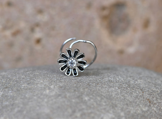 Sweet Mogra Silver Nose Pin