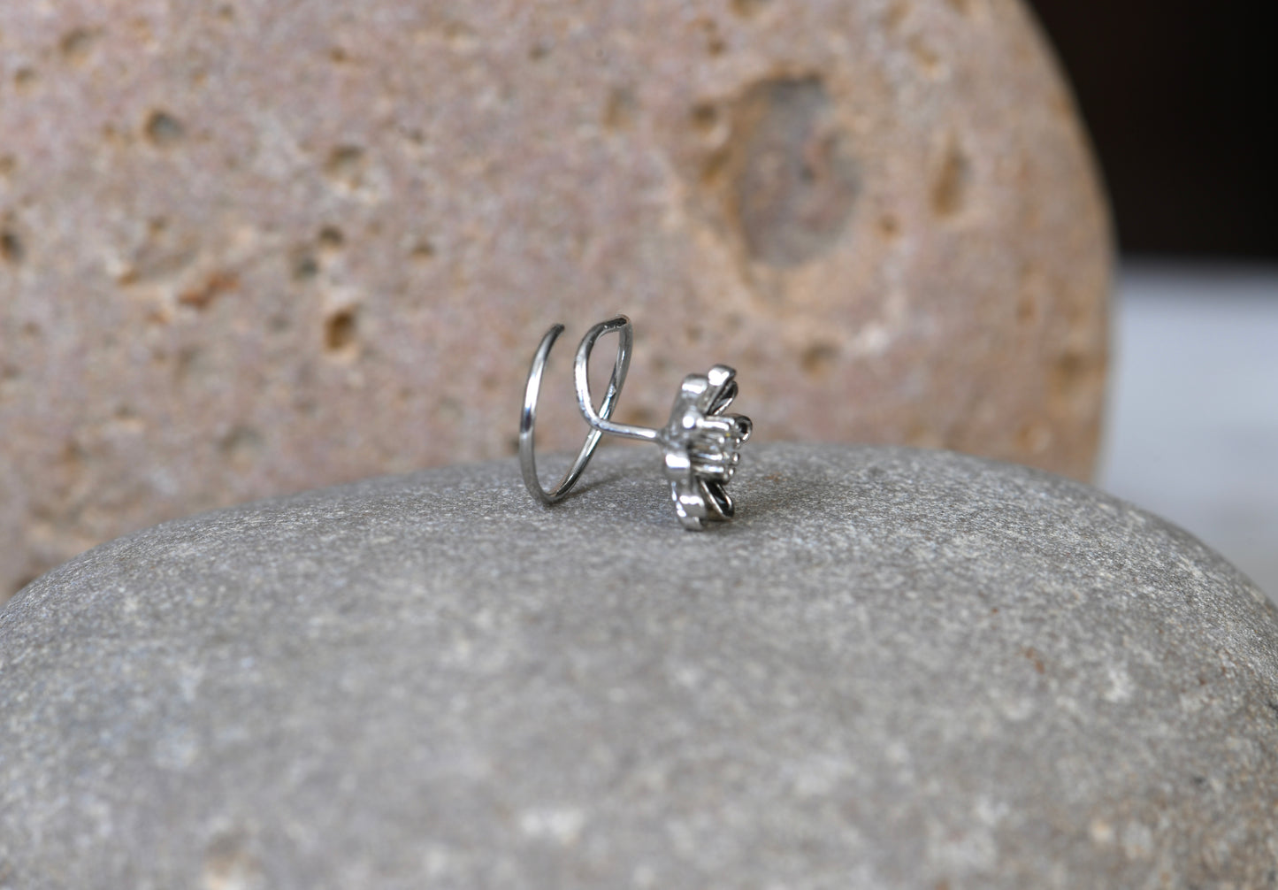 Sweet Mogra Silver Nose Pin