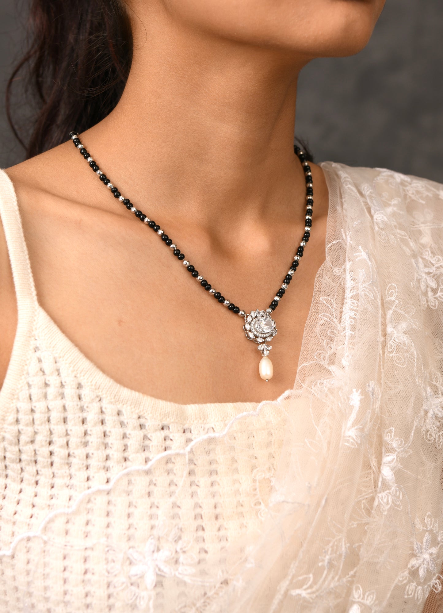 Oppulent Affection Silver Mangalsutra