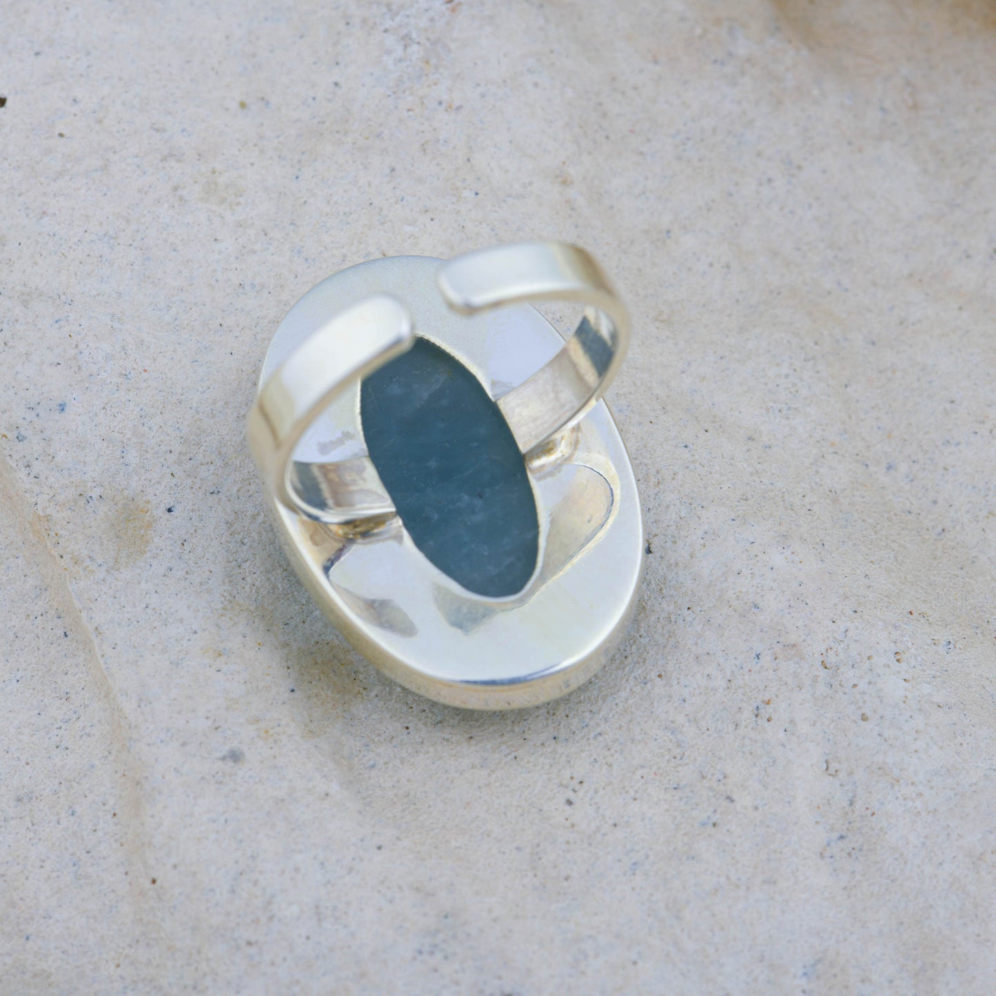 Aqua Halo Natural Aquamarine Silver Ring