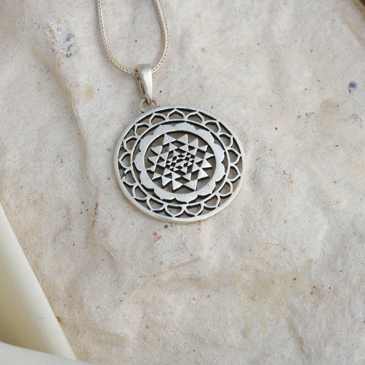 Silver Sri Chakra Pendant