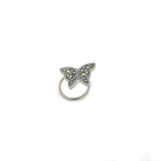 Butterfly Marcasite Silver Nose Pin