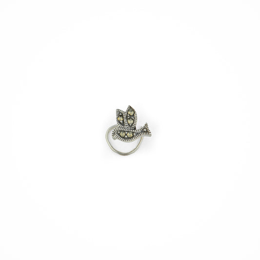 Flying Bird Marcasite Silver Nosepin