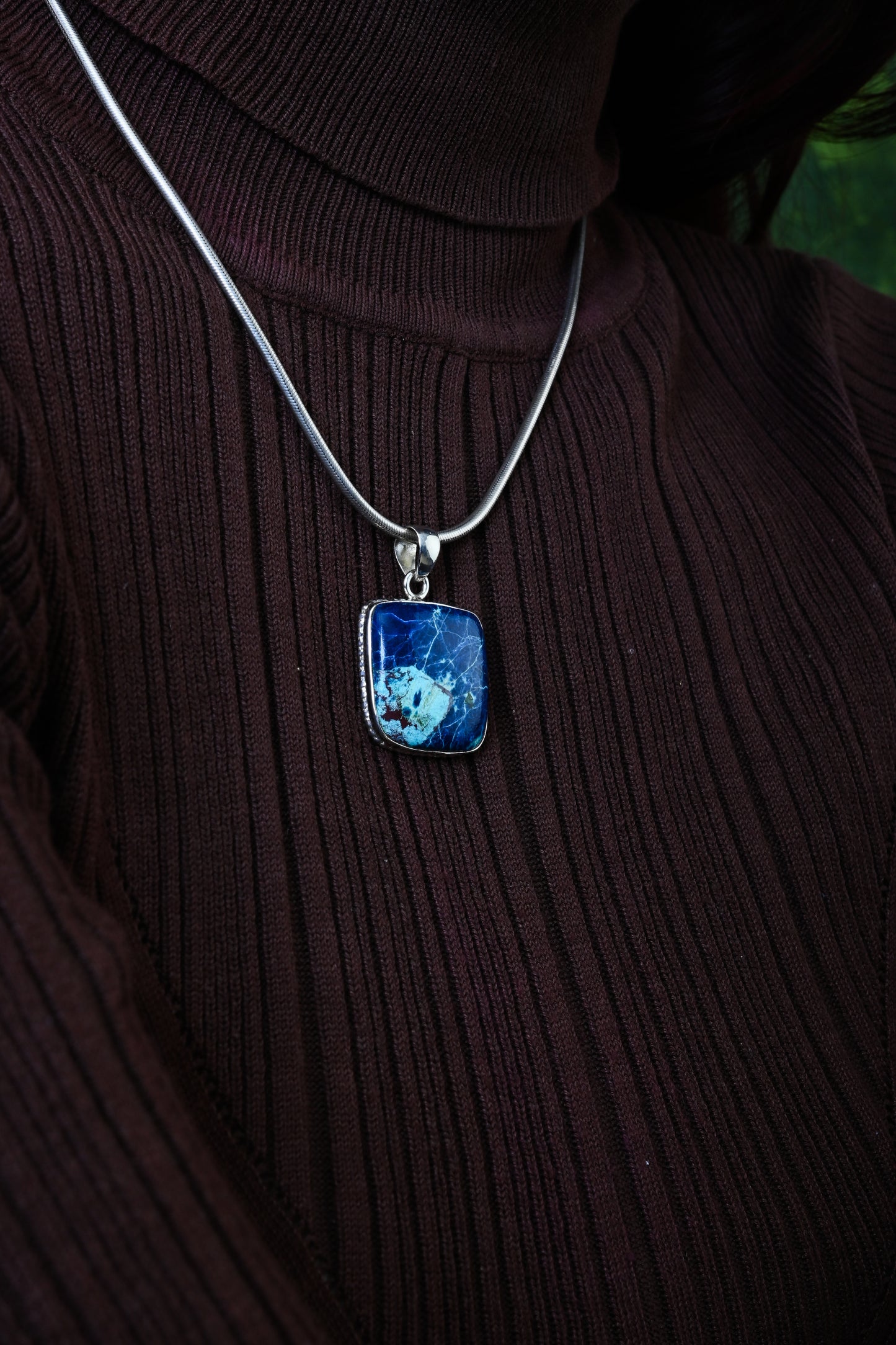 The Chrysocolla Square Pendant