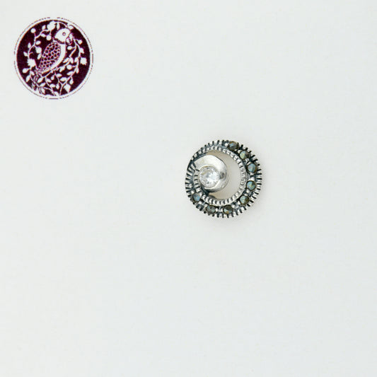 Galaxy Marcasite Silver Nose Pin